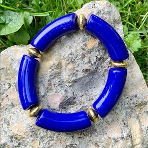 New Barse Electric Blue Resin Bracelet